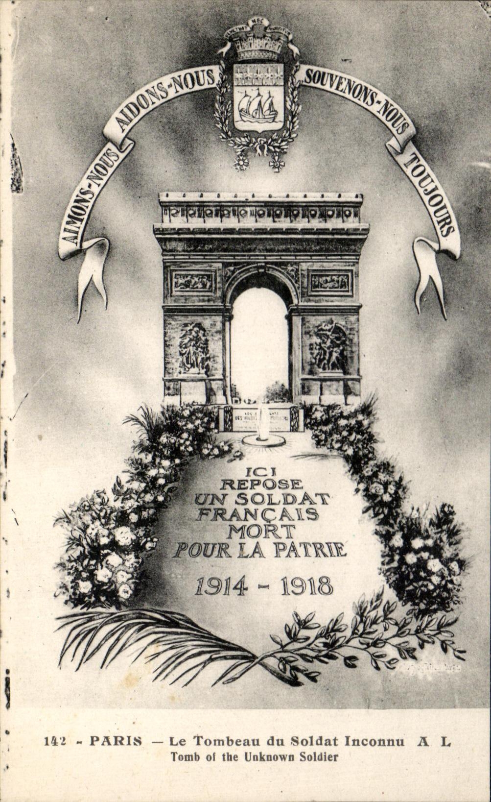 CPA Paris la tumba del soldado desconocido Arc De Triomphe