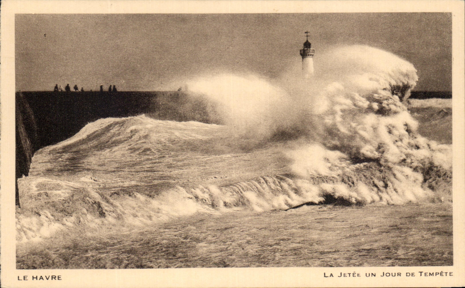 CPA Le Havre the Pier a Jour De Storm Lighthouse