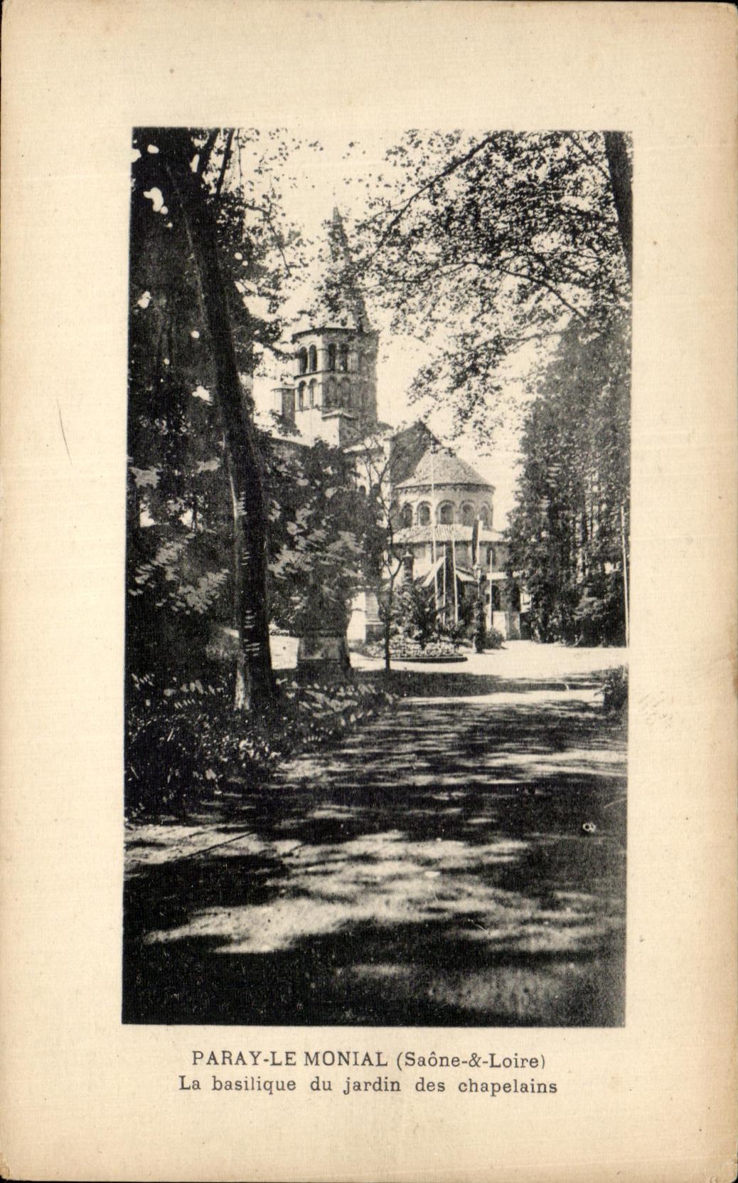 CPA Paray Monial the Basilica of the Garden of the Chaplains