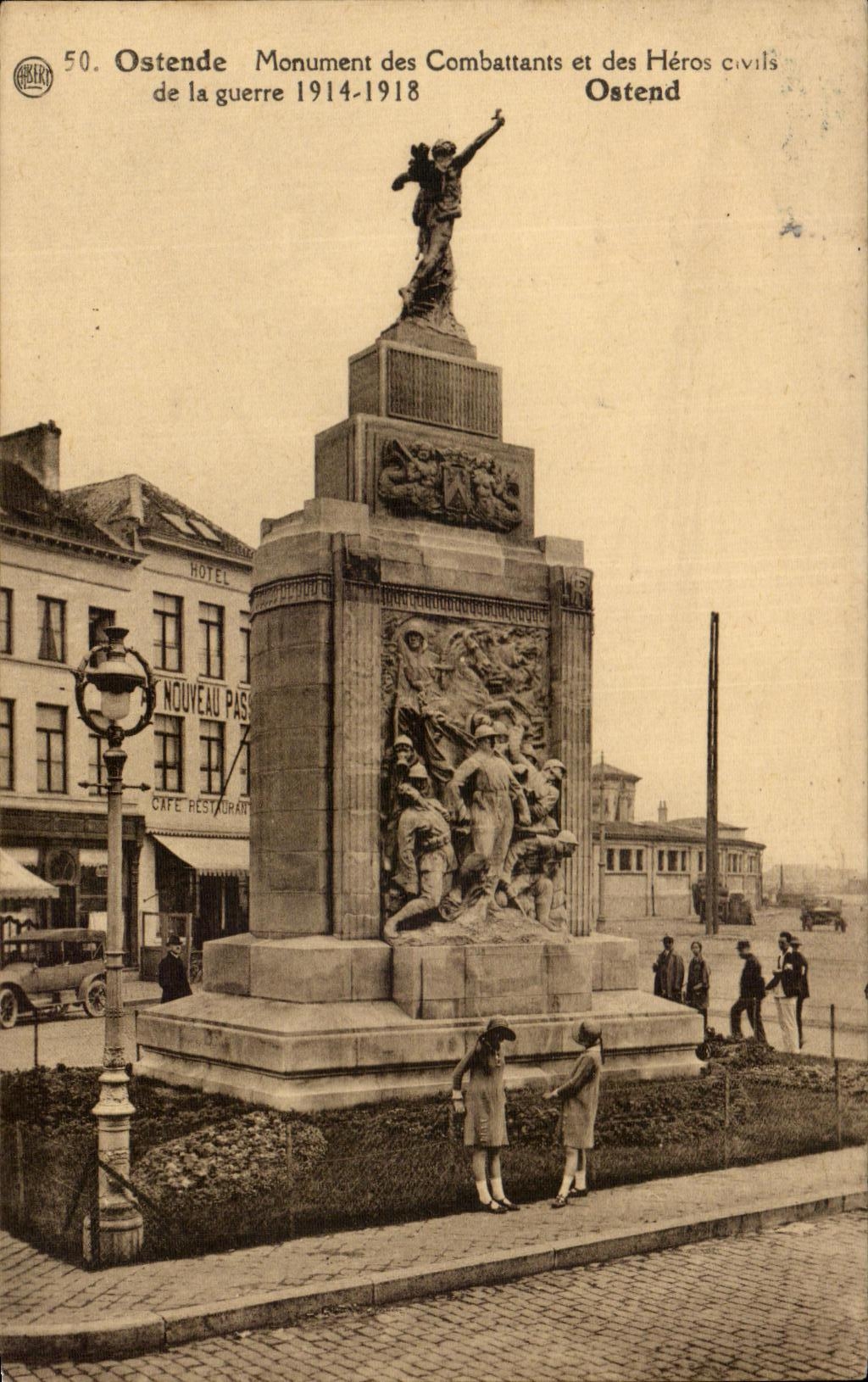 CPA Ostend Monument of the Combatants and the Heroes Militaria