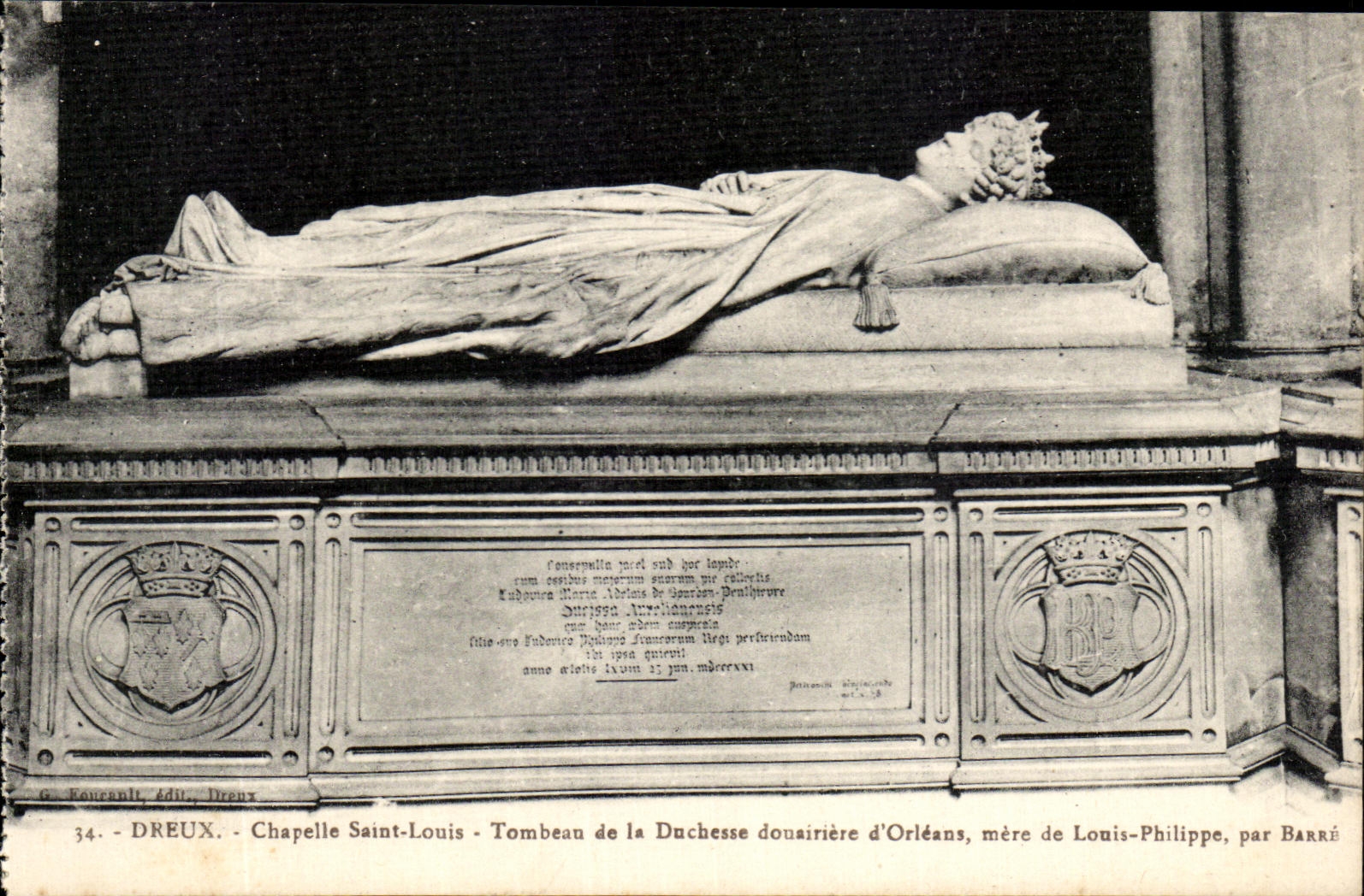 Tumba del Saint Louis de la camara acorazada de CPA Dreux de la viuda de la duquesa de la madre de Orleans de Louis Felipe de Bar