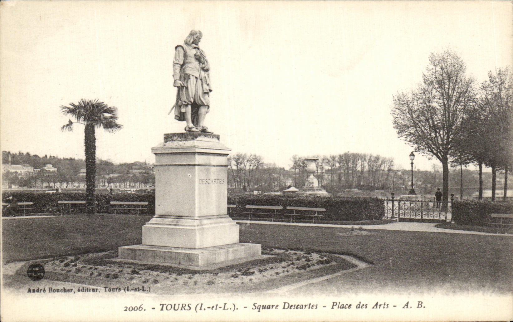 CPA Tours Descartes Public garden Places Arts