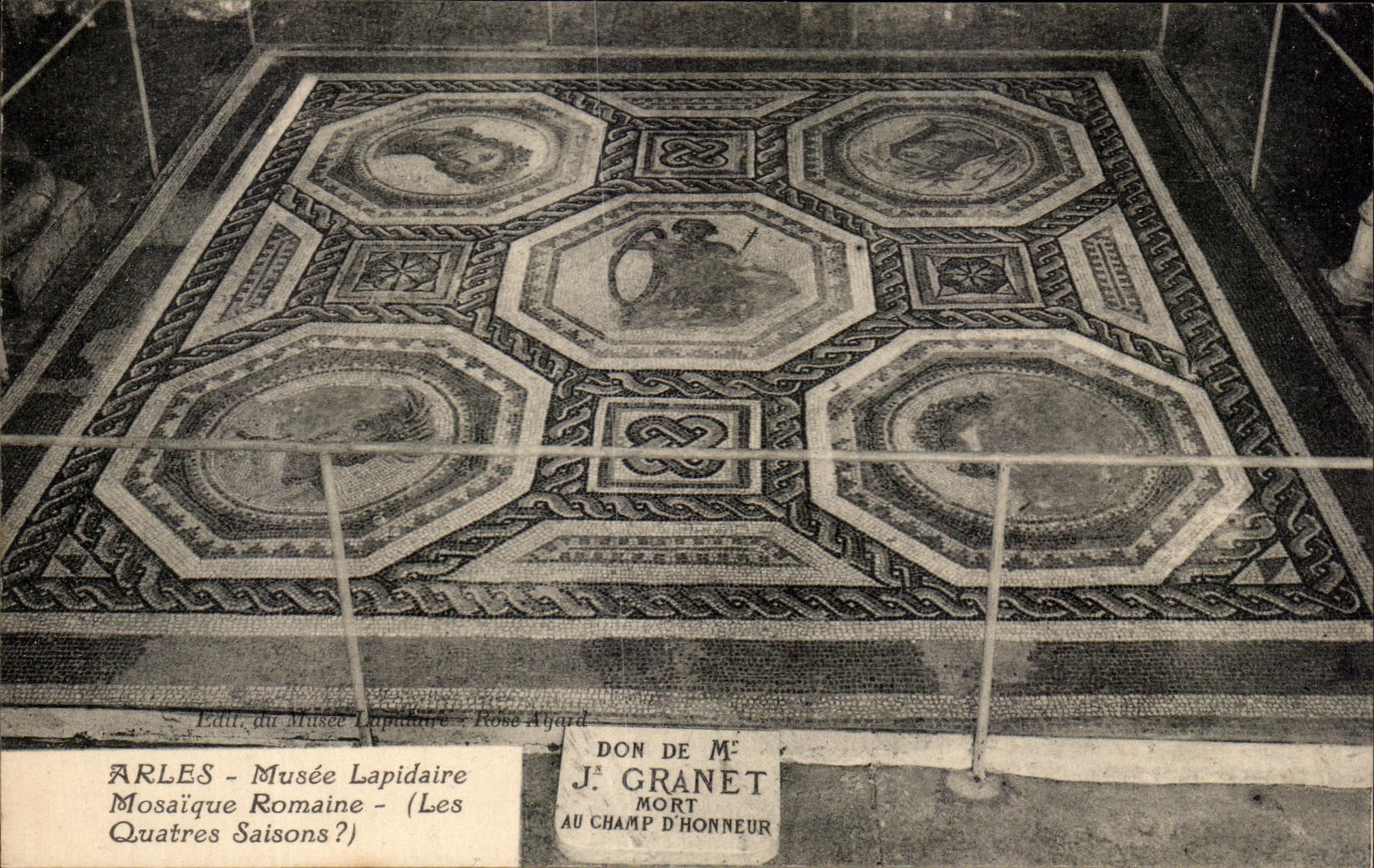 CPA Arles Mosaic Concise Museum Roman four seasons