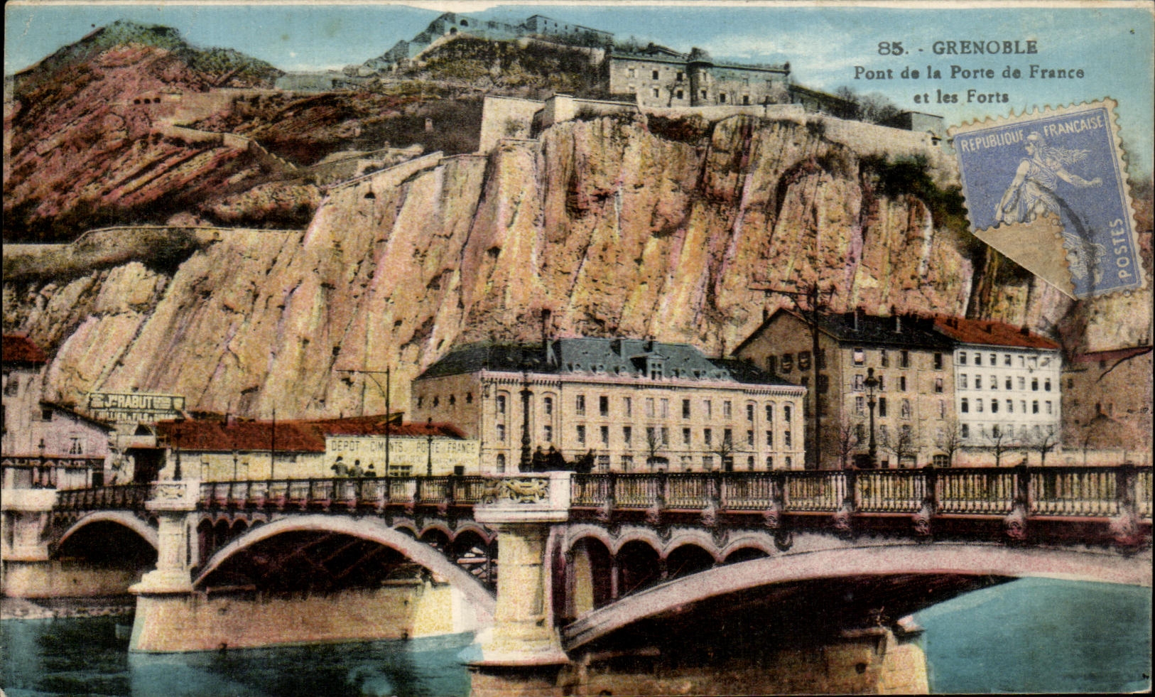 CPA Grenoble Pont de la Porte de France et les Forts