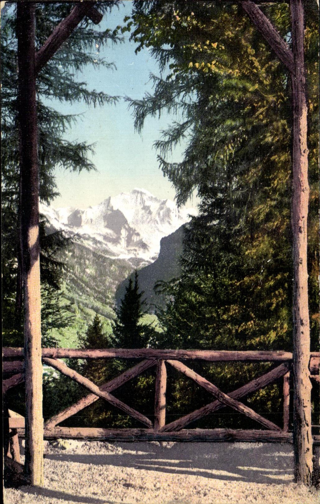 CPA Interlaken Die Jungfrau vom Rugen aus gesehen