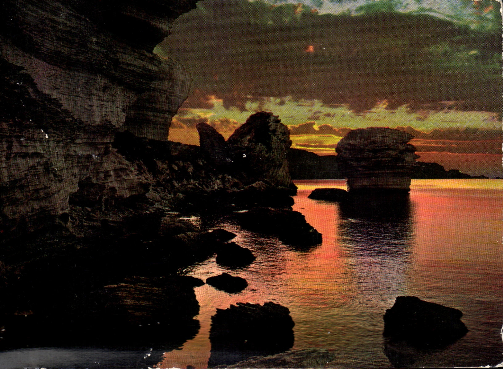 CPA Corse Ile de Beaute Bonifacio Coucher de Soleil