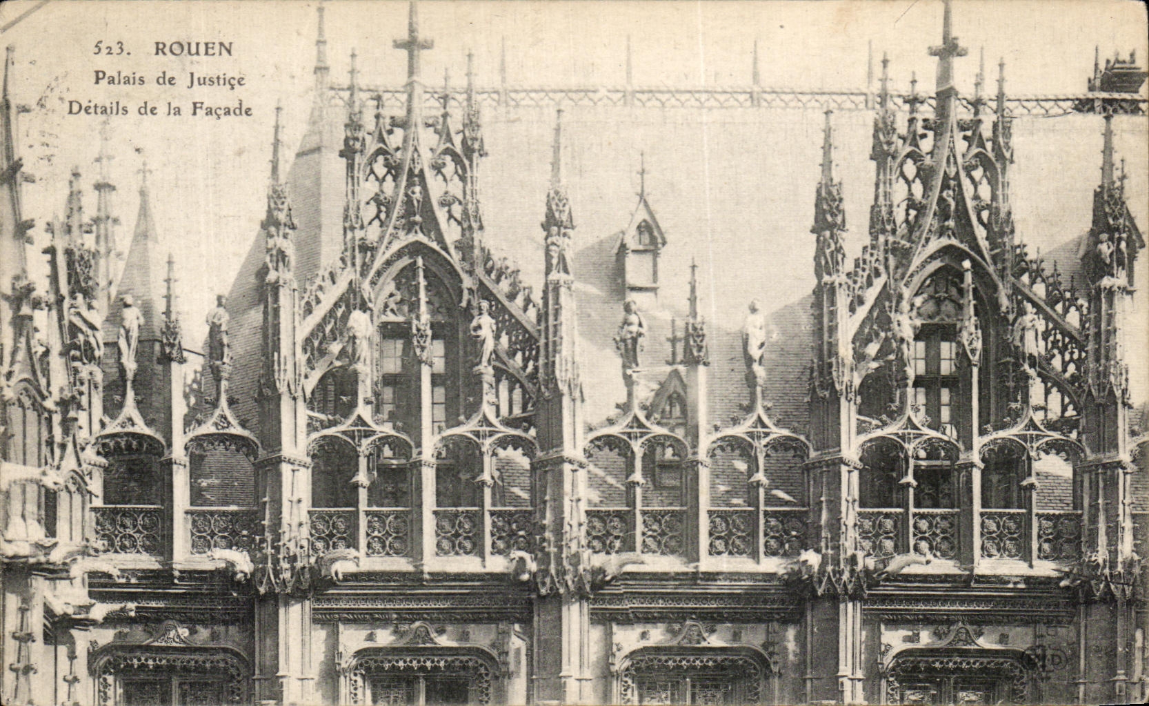 CPA Rouen Palais De Justice Details of the Frontage