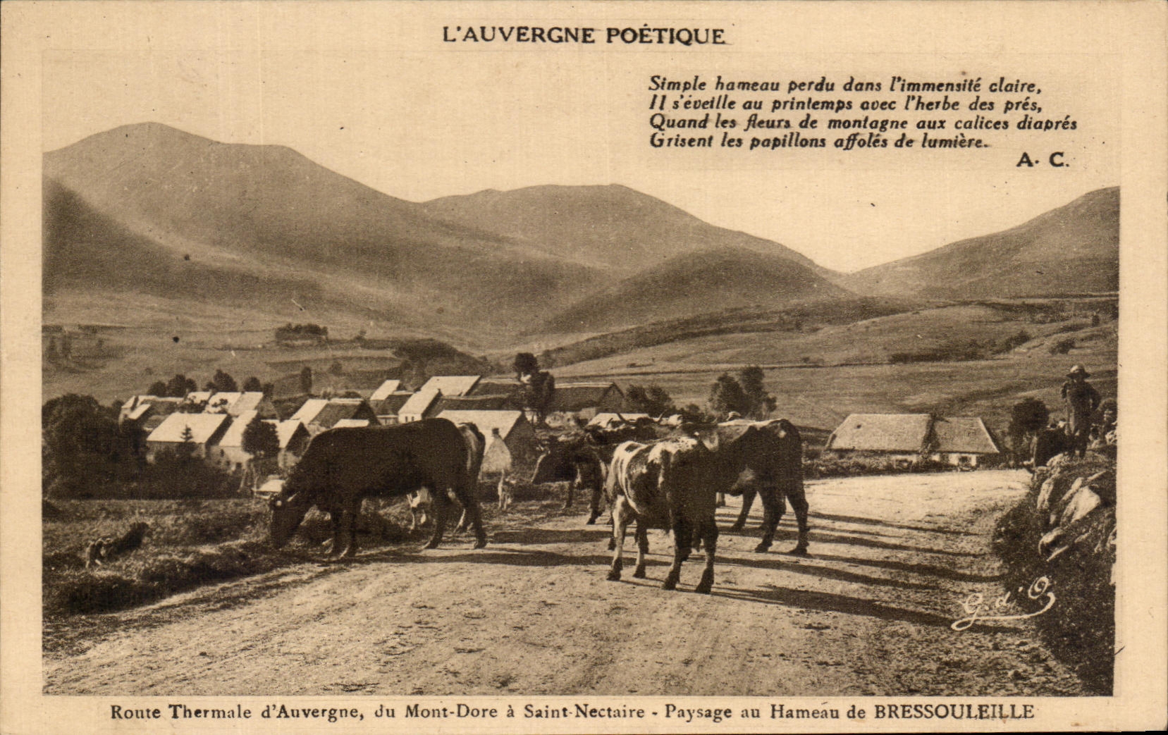 CPA Hamlet of Bressouleille Auvergne Cows
