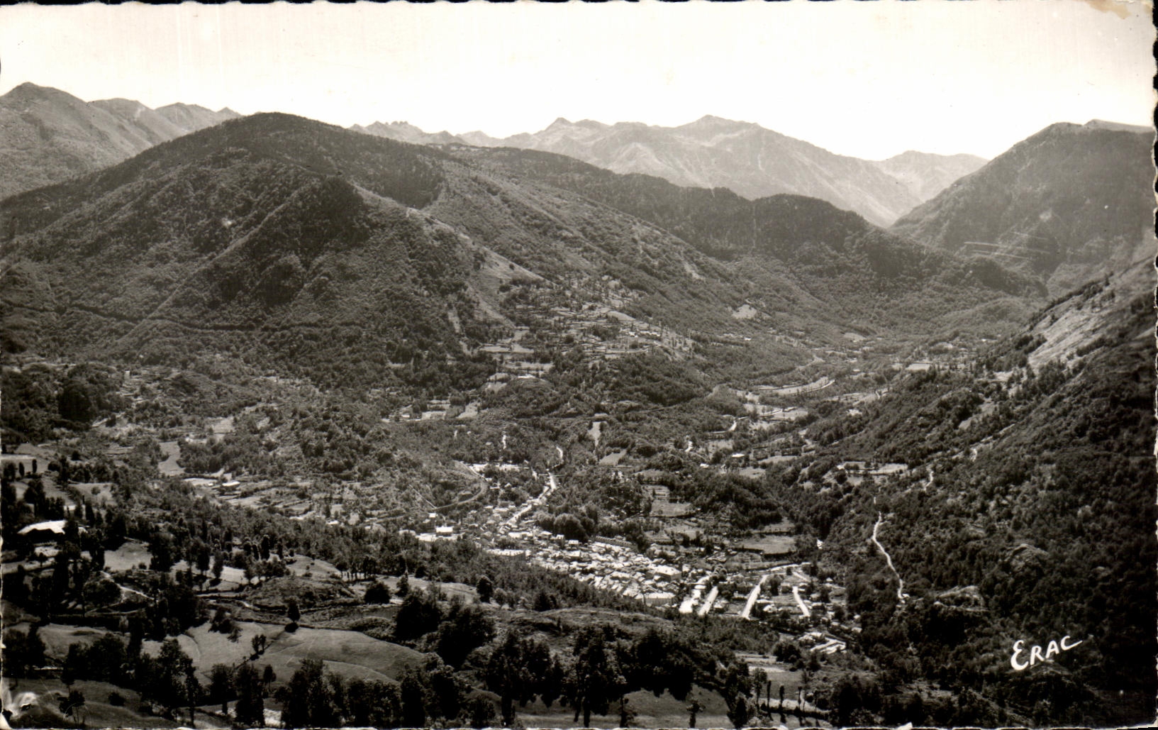 CPSM Ax Les Bains La Perle des Pyrenees La ville et la vallee de l'ariege vus de la route du col de la Chioula 