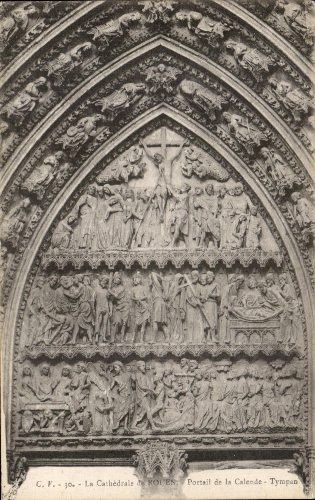 CPA Catherdale of Rouen Gate of the Calend Tympanum