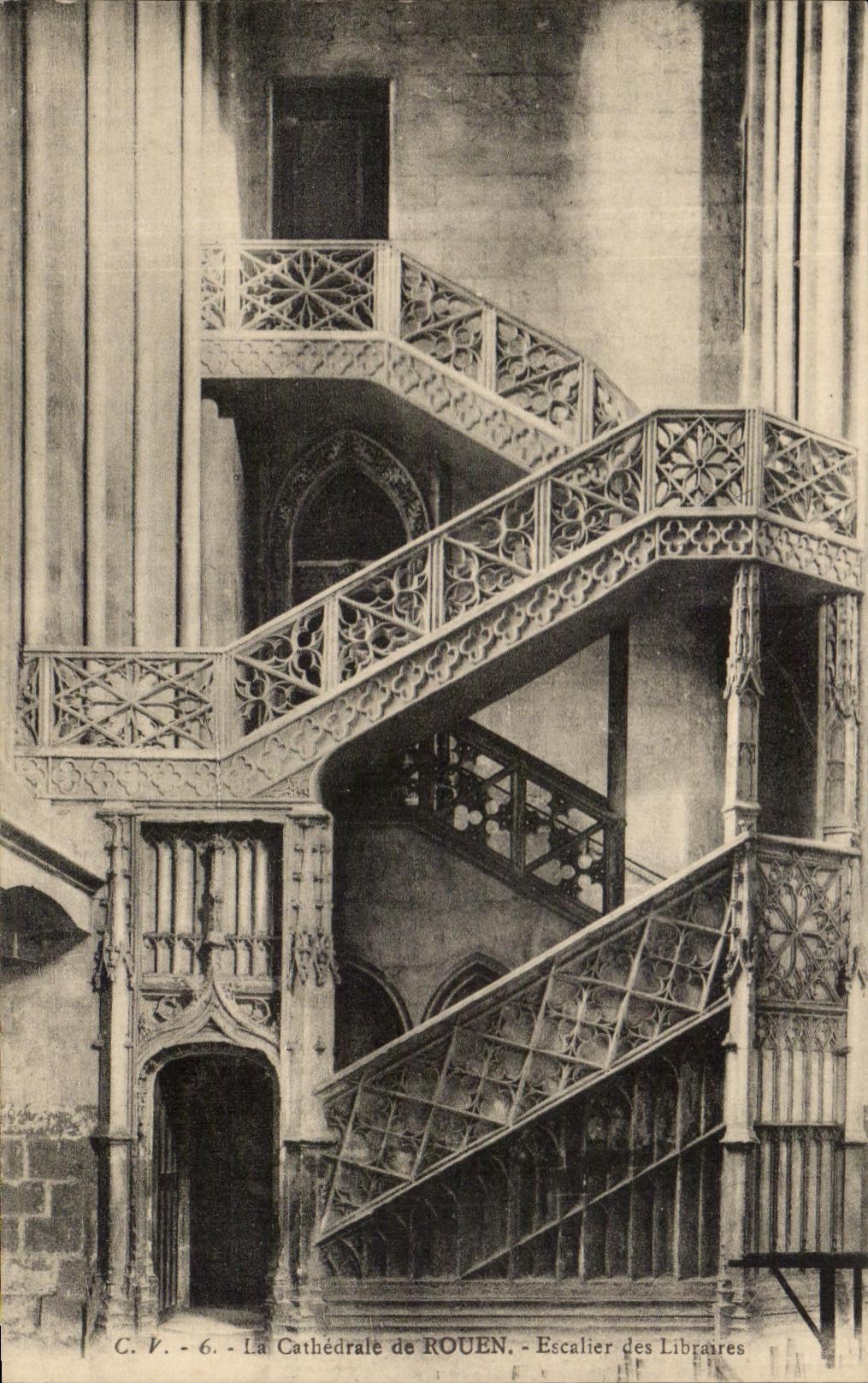 CPA the Cathedral of Rouen Staircase of the Booksellers