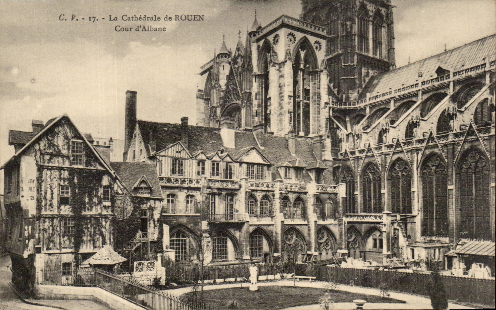 CPA the Cathedral of Rouen Court of Albane