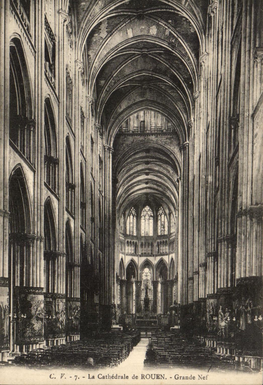 CPA Cathedrale De Rouen Great Nave