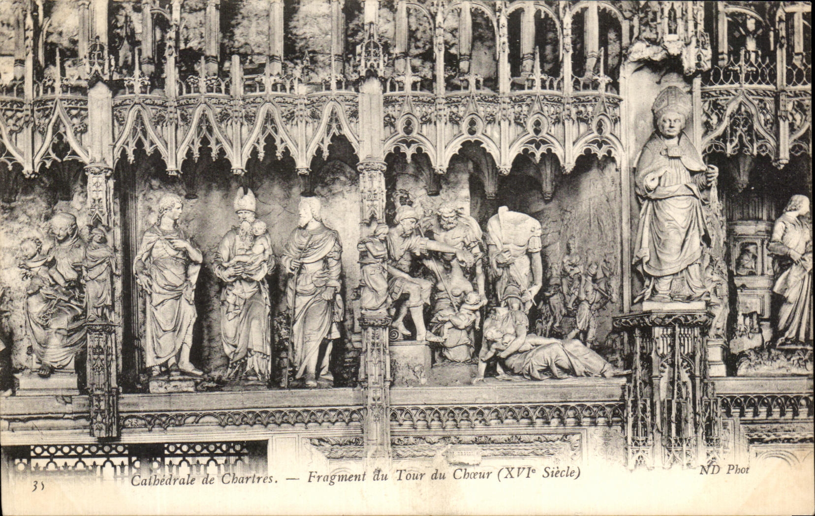 CPA Cathedrale De Chartres Fragment Du Tour Du Cbaur