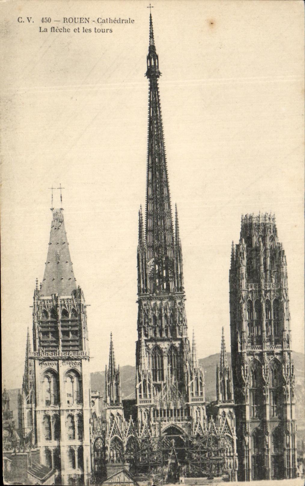 CPA Rouen Cathedral the Arrow and Tours