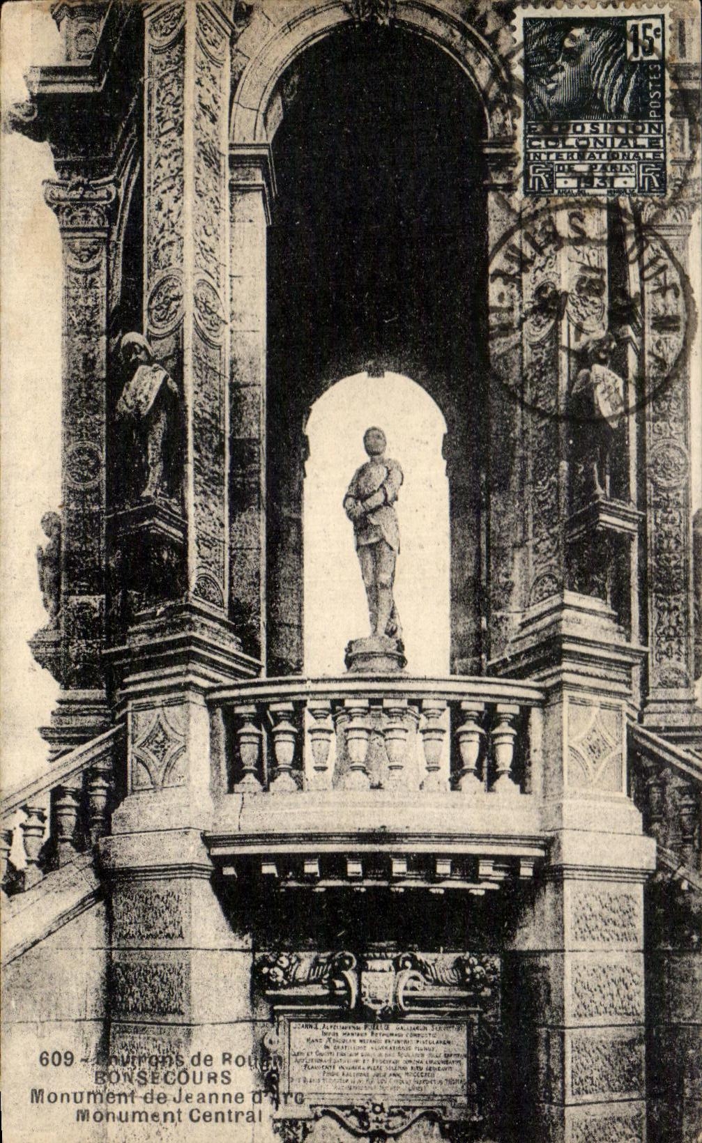 CPA Surroundings of Rouen Bonsecours Monument of Jeanne d' Arc Central Monument