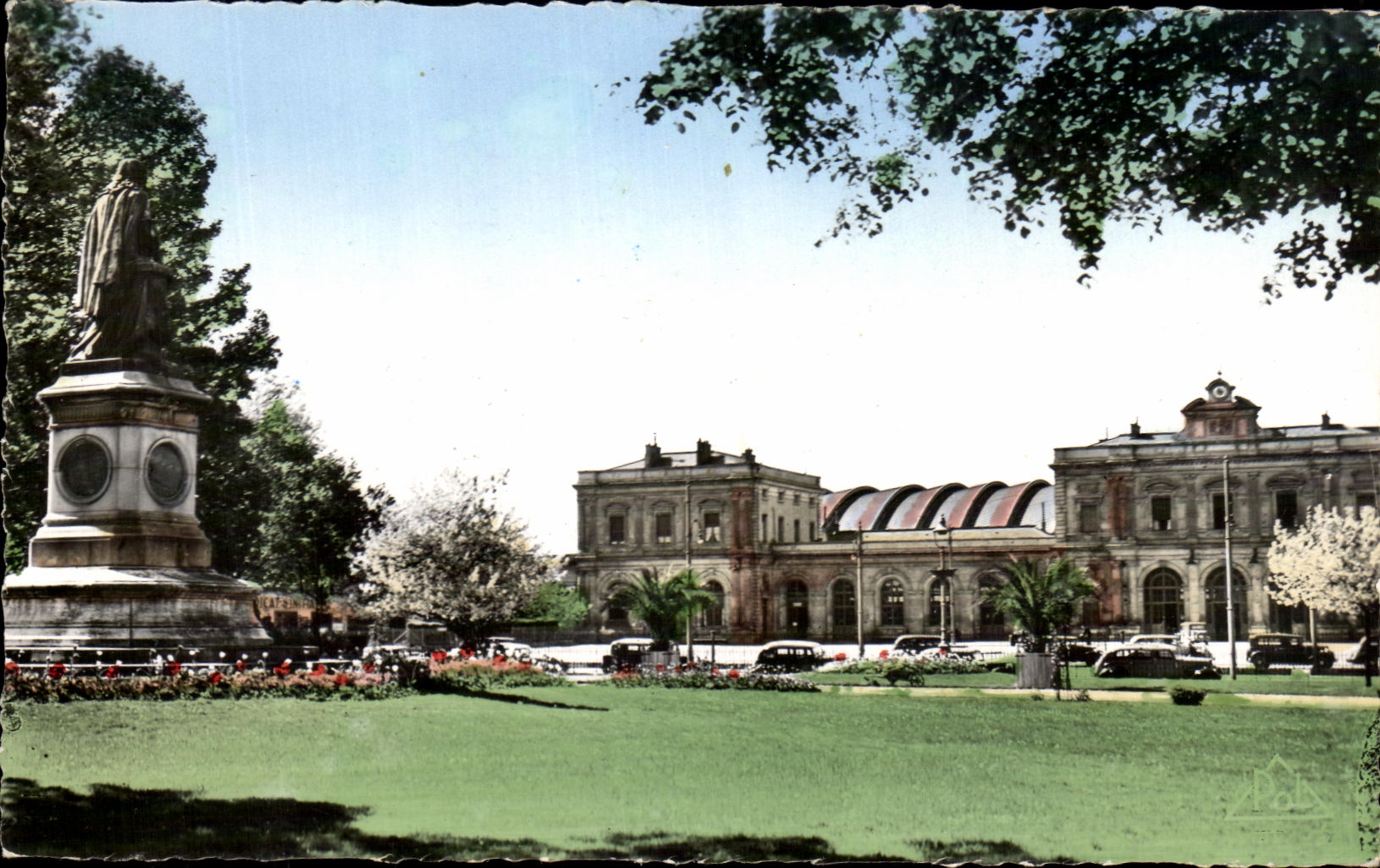 CPA Rheims Colbert Public garden and Train station