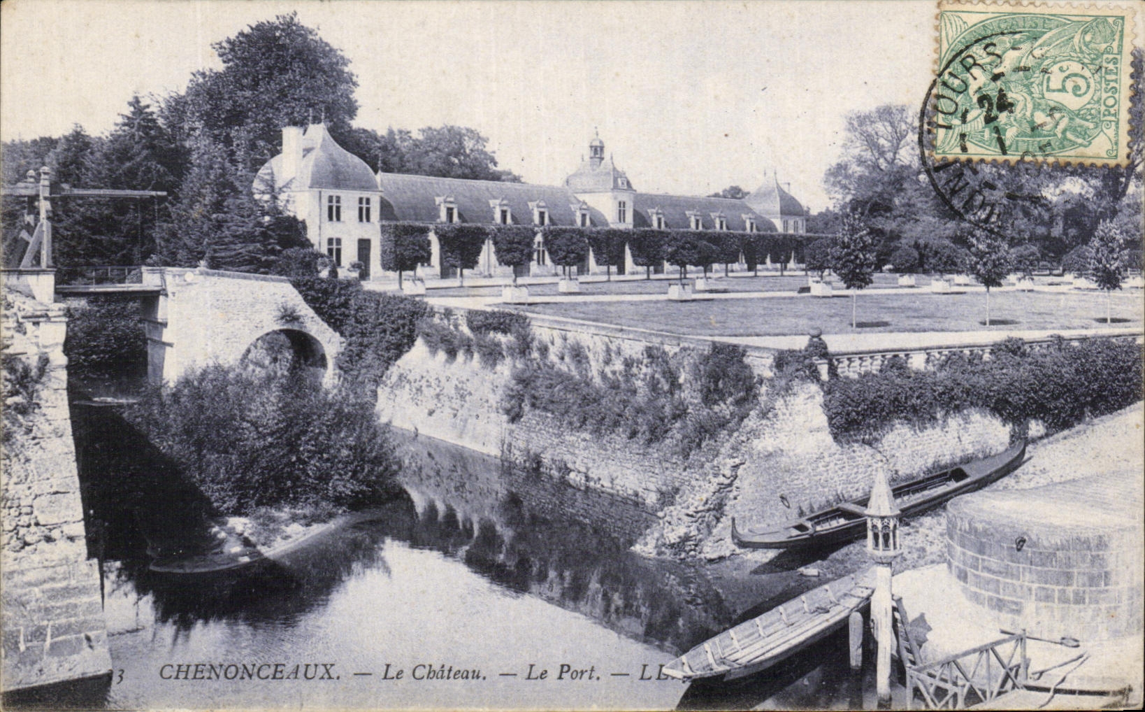 CPA Chenonceaux el castillo el puerto