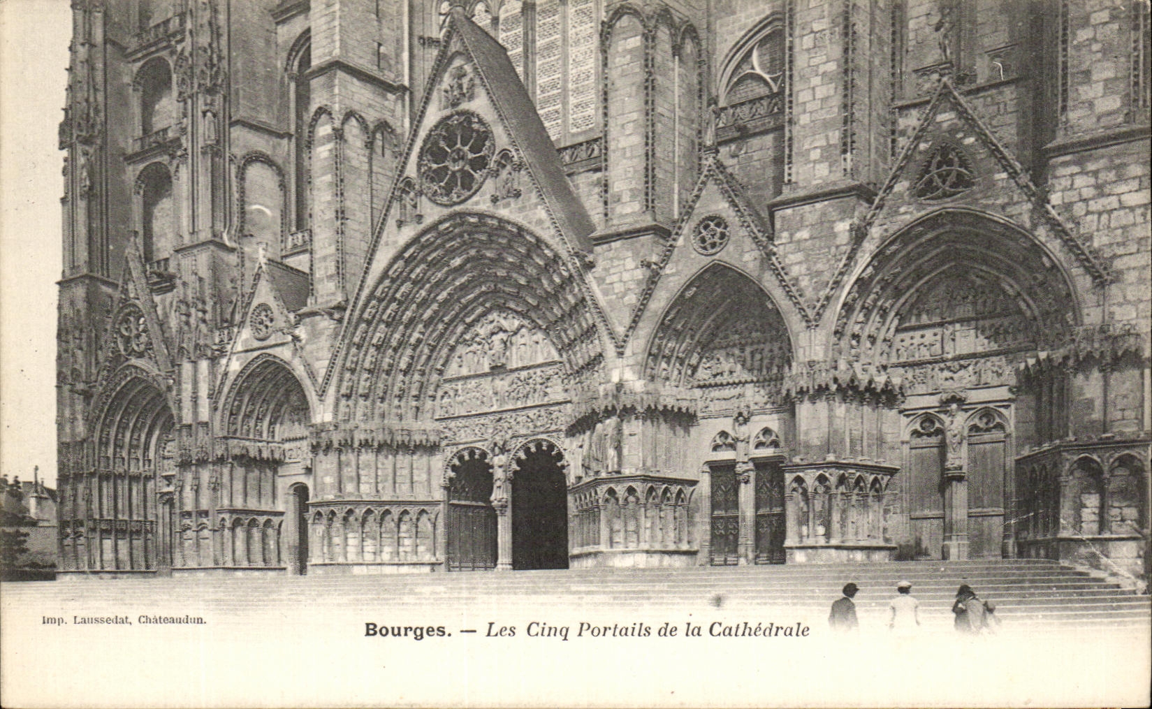 CPA Bourges cinco puertas de la catedral