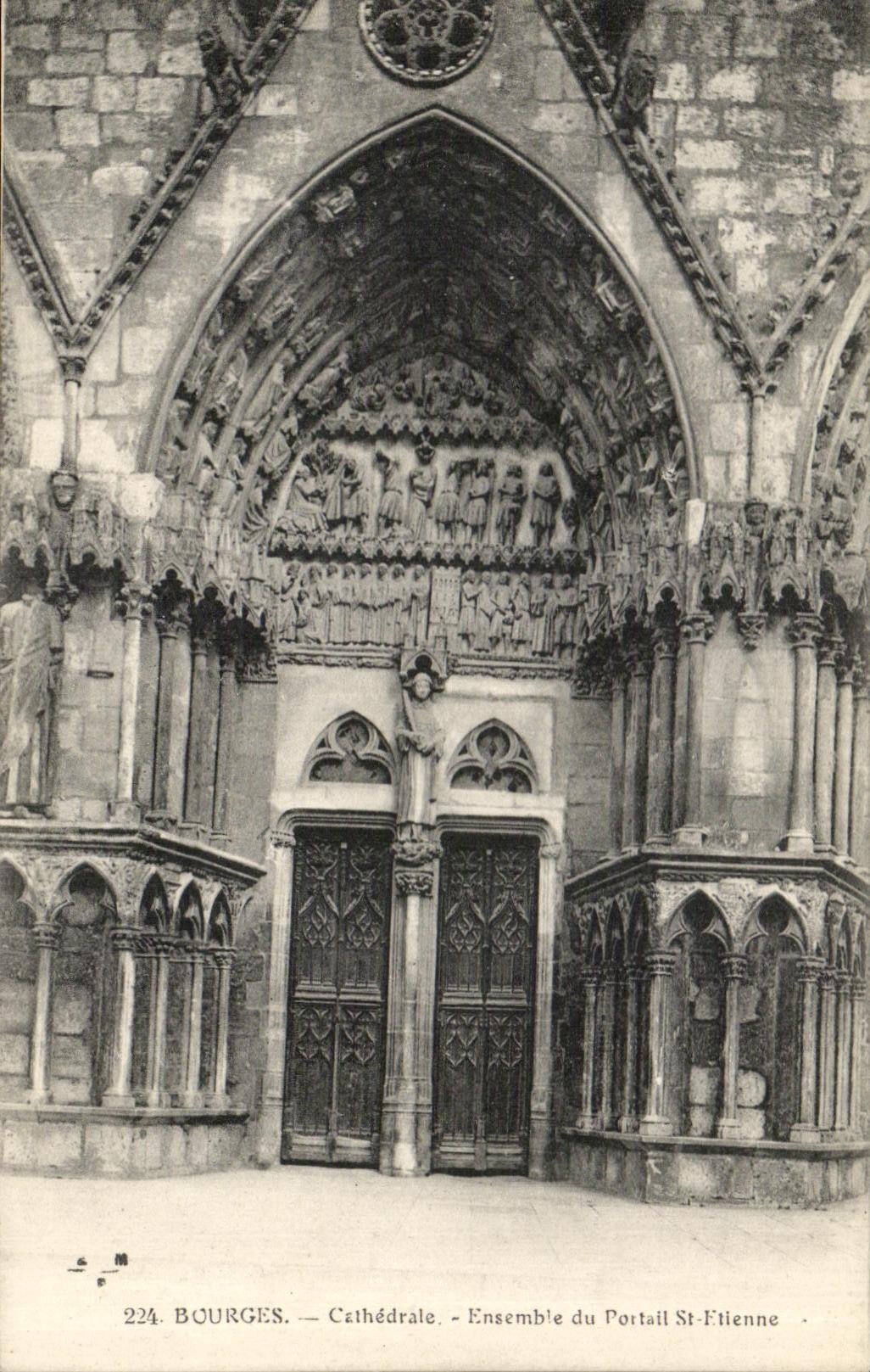 Catedral de CPA Bourges junto de la puerta St Etienne