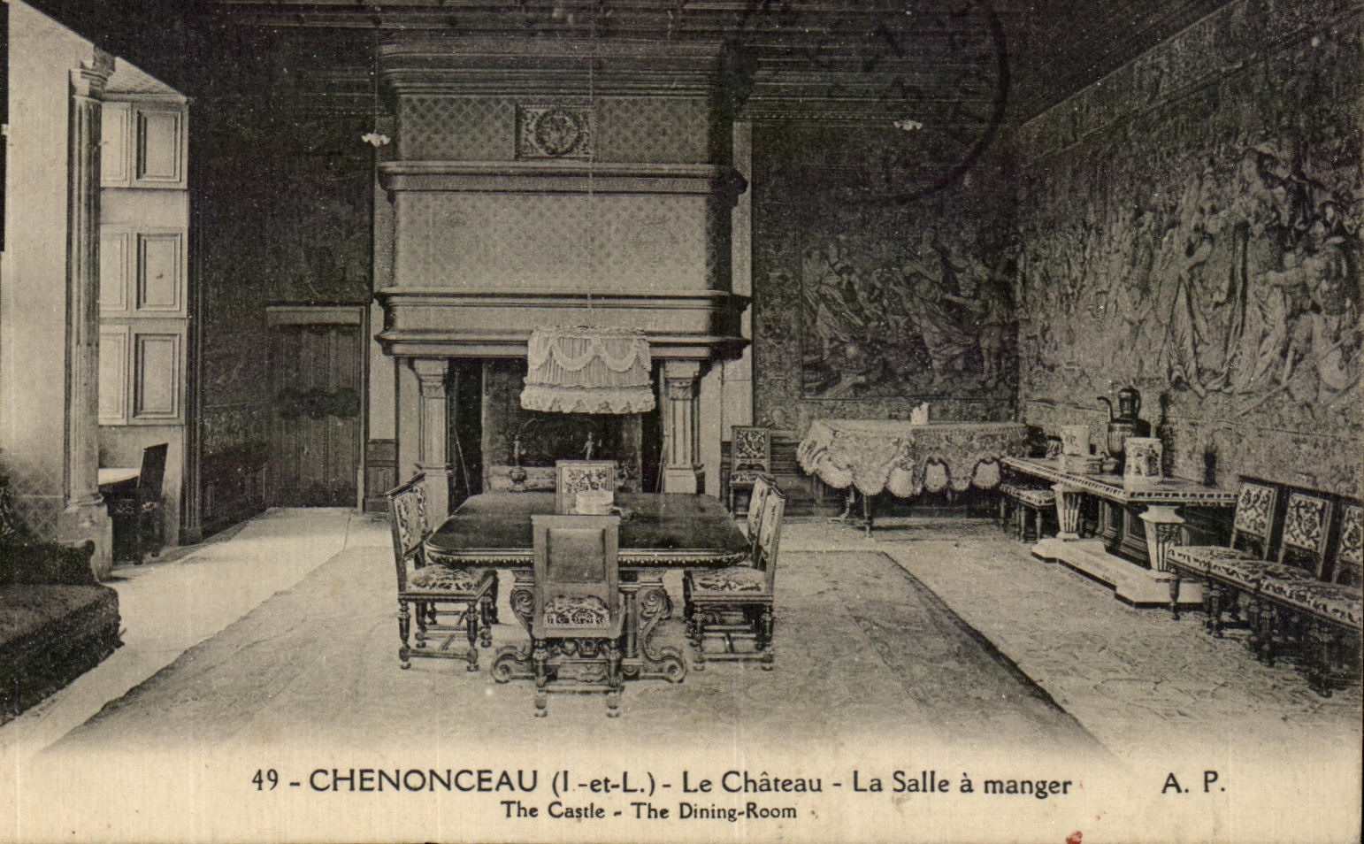 CPA Chenonceau el comedor del castillo el Casrle el comedor