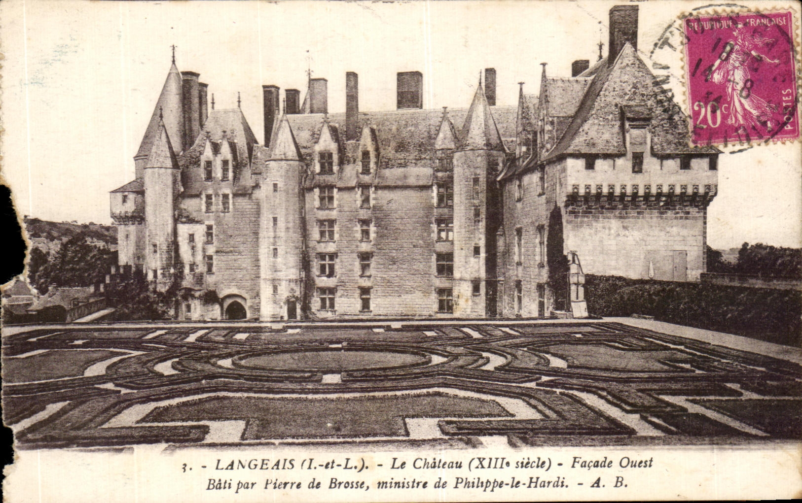 CPA Langeais el ataque frontal occidental del castillo