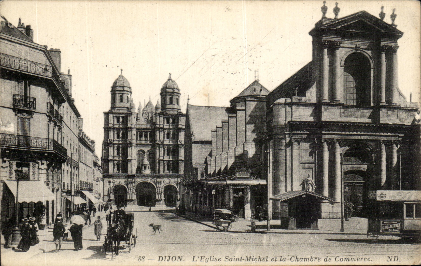 CPA Dijon the Church Saint Michel And the Chamber of commerce
