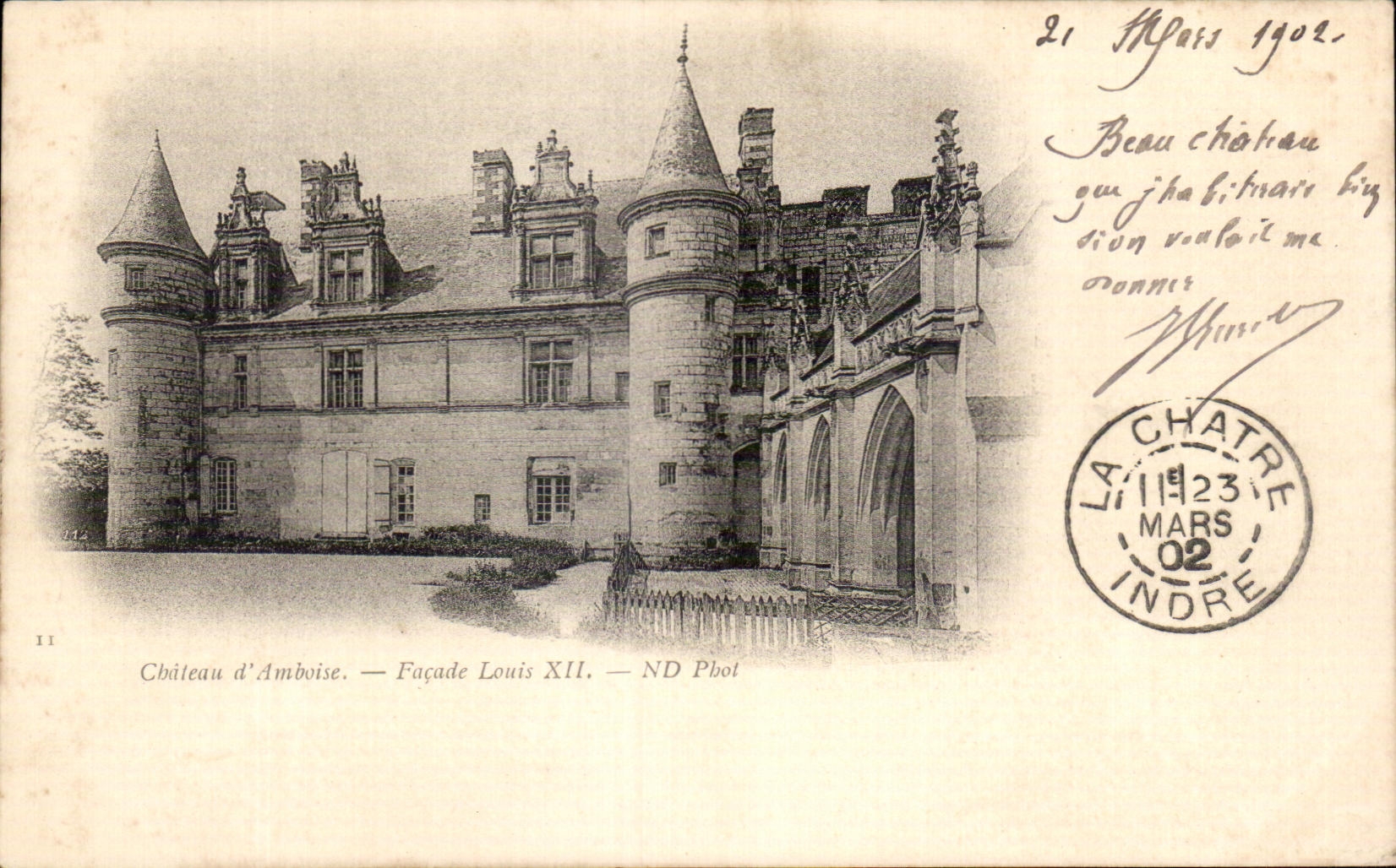 Castillo de CPA del ataque frontal Louis XII de Amboise