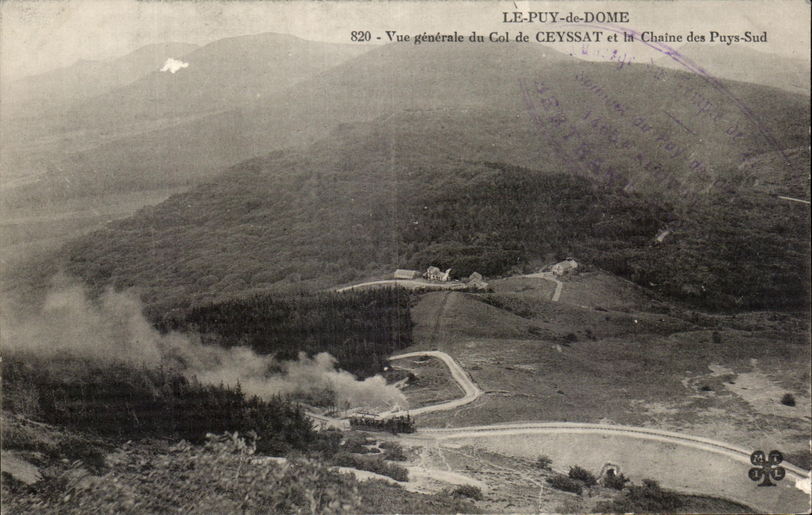 CPA Puy De Dome View Of the Collar of Ceyssat And the Chain Of Southern Puys Train