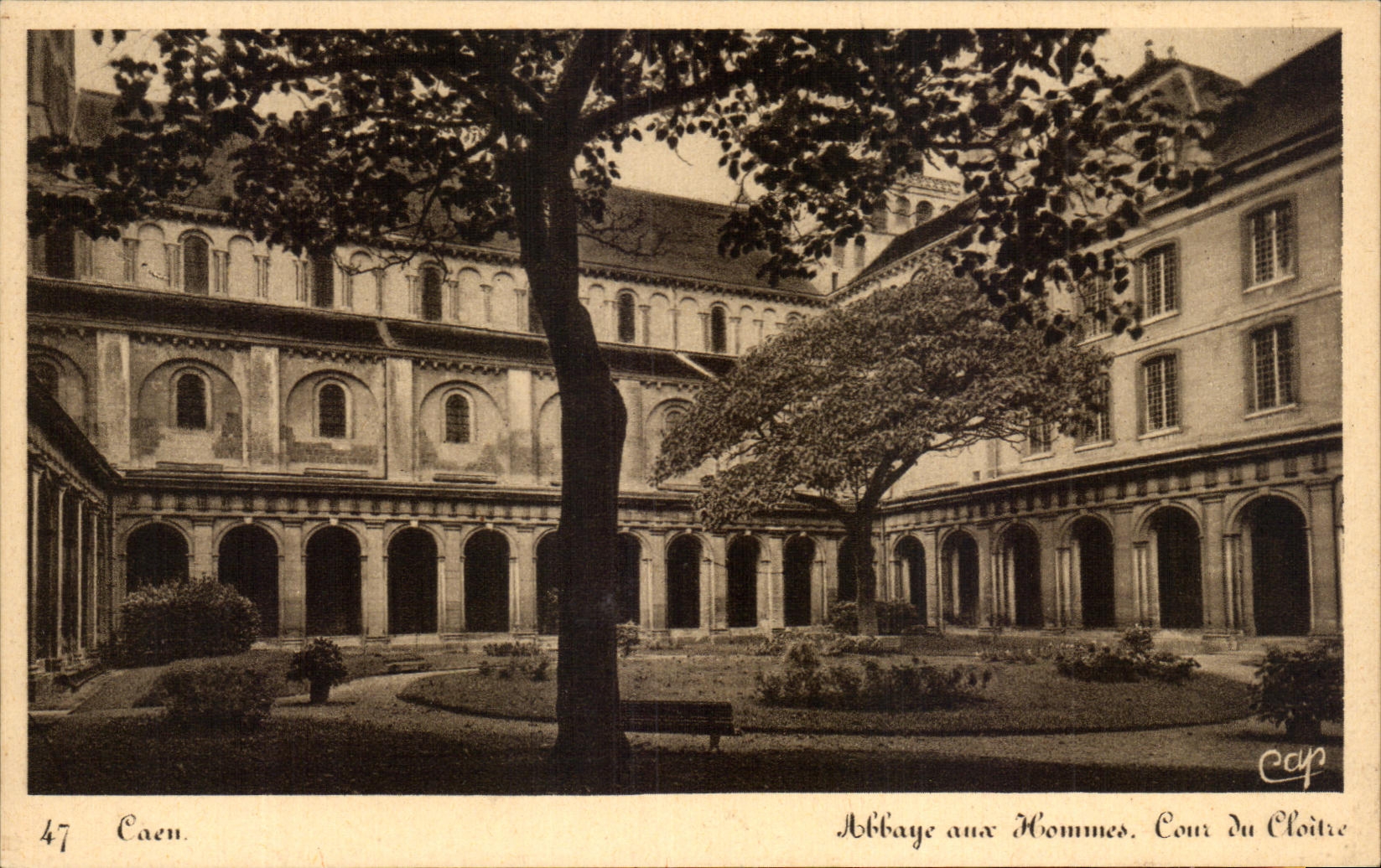 CPA Caen Abbey with the Men Court of the cloister
