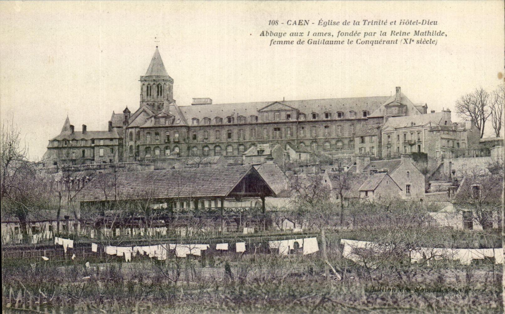 CPA Caen Church Of the Trinity and Hotel God Abbey with I hearts