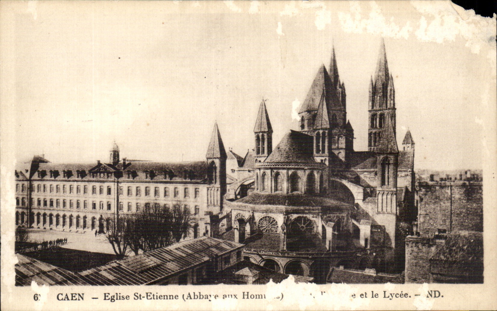 CPA Caen Church St Etienne Abbey With the men