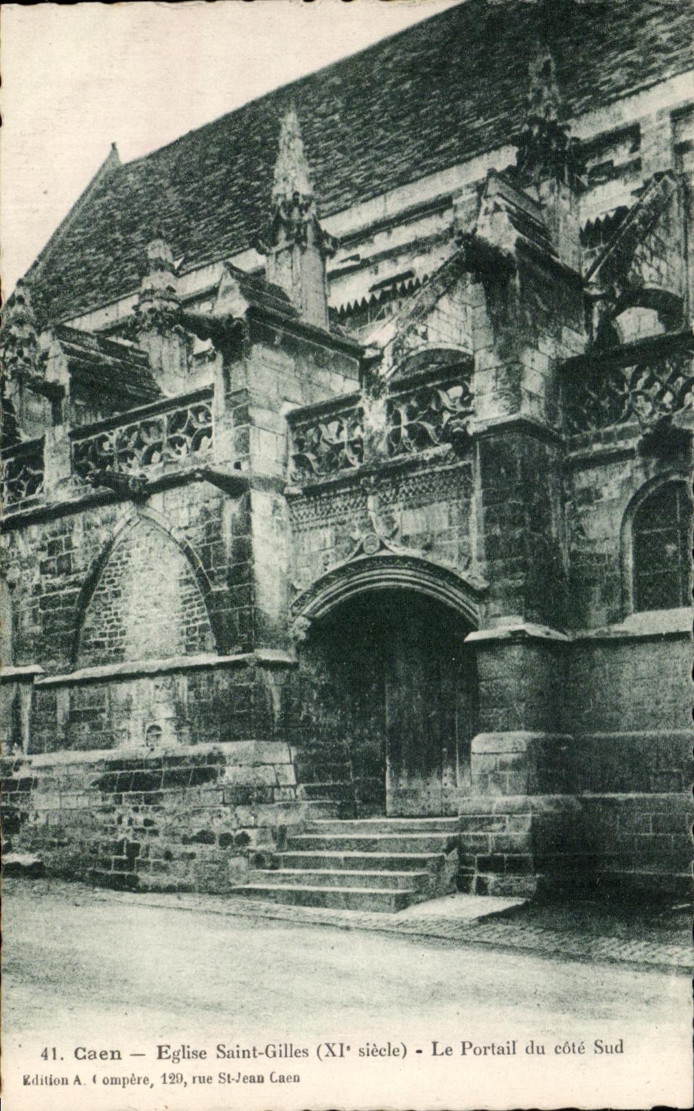 CPA Caen Church Saint Gilles the Gate of the Southern dimension