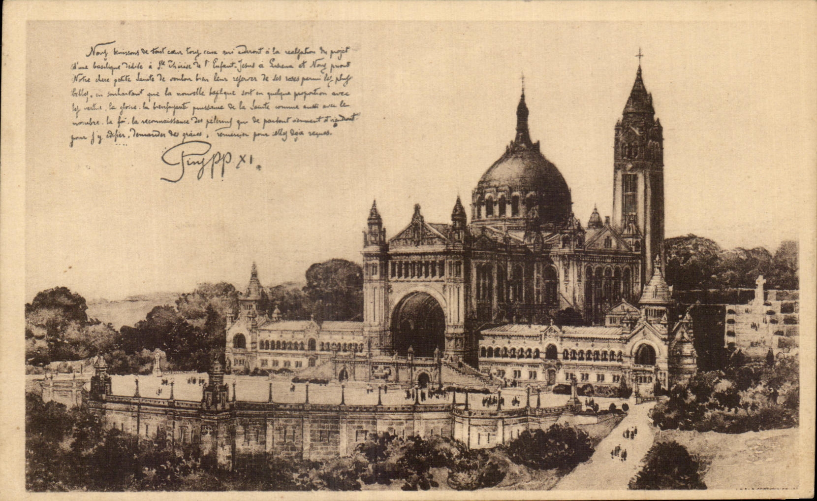 CPA Lisieux Project of the basilica of Sainte Therese of the Jesus child