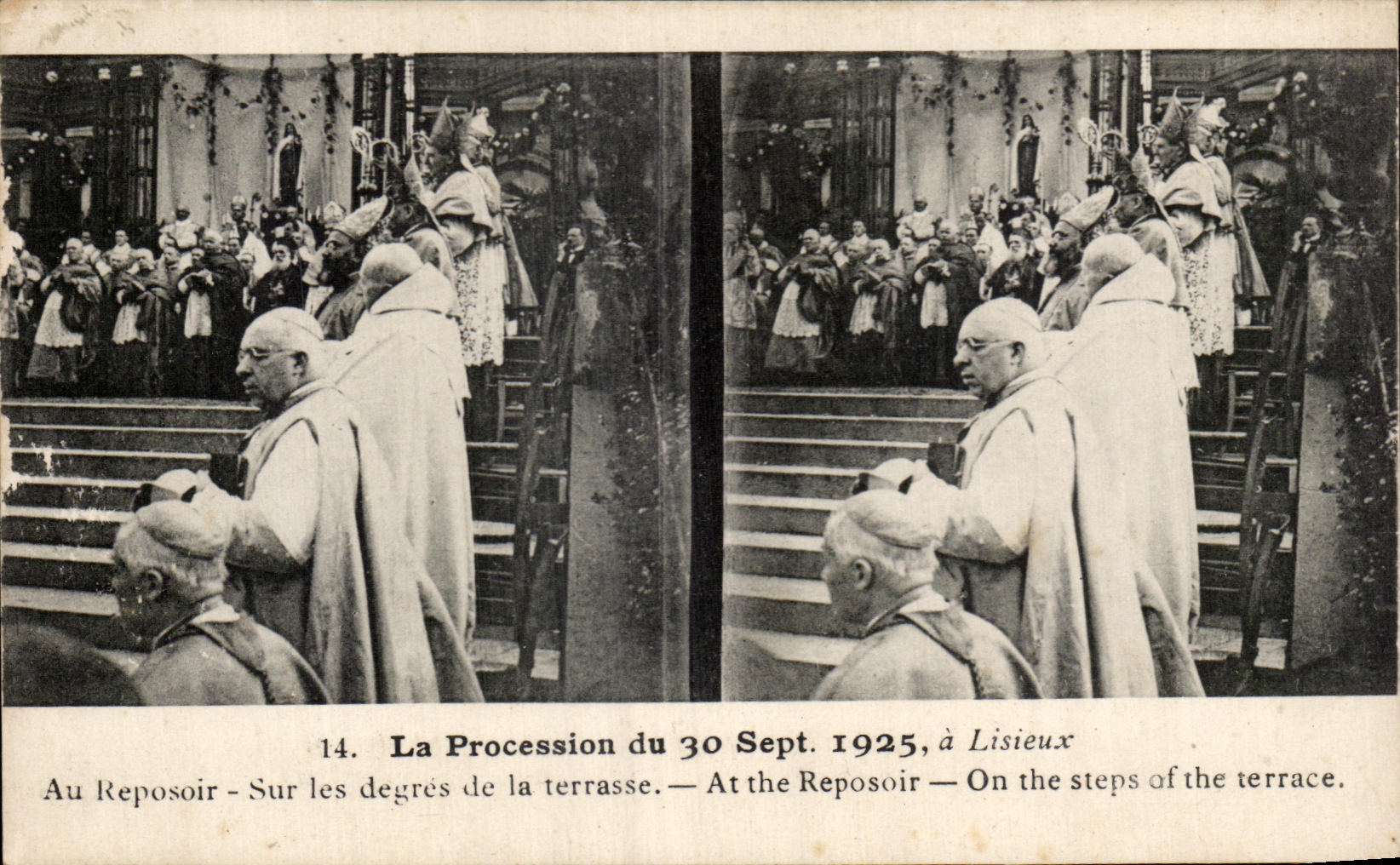CPA the Procession Of has Lisieux To the Resting place On the Degrees Of the Terrace September 1925