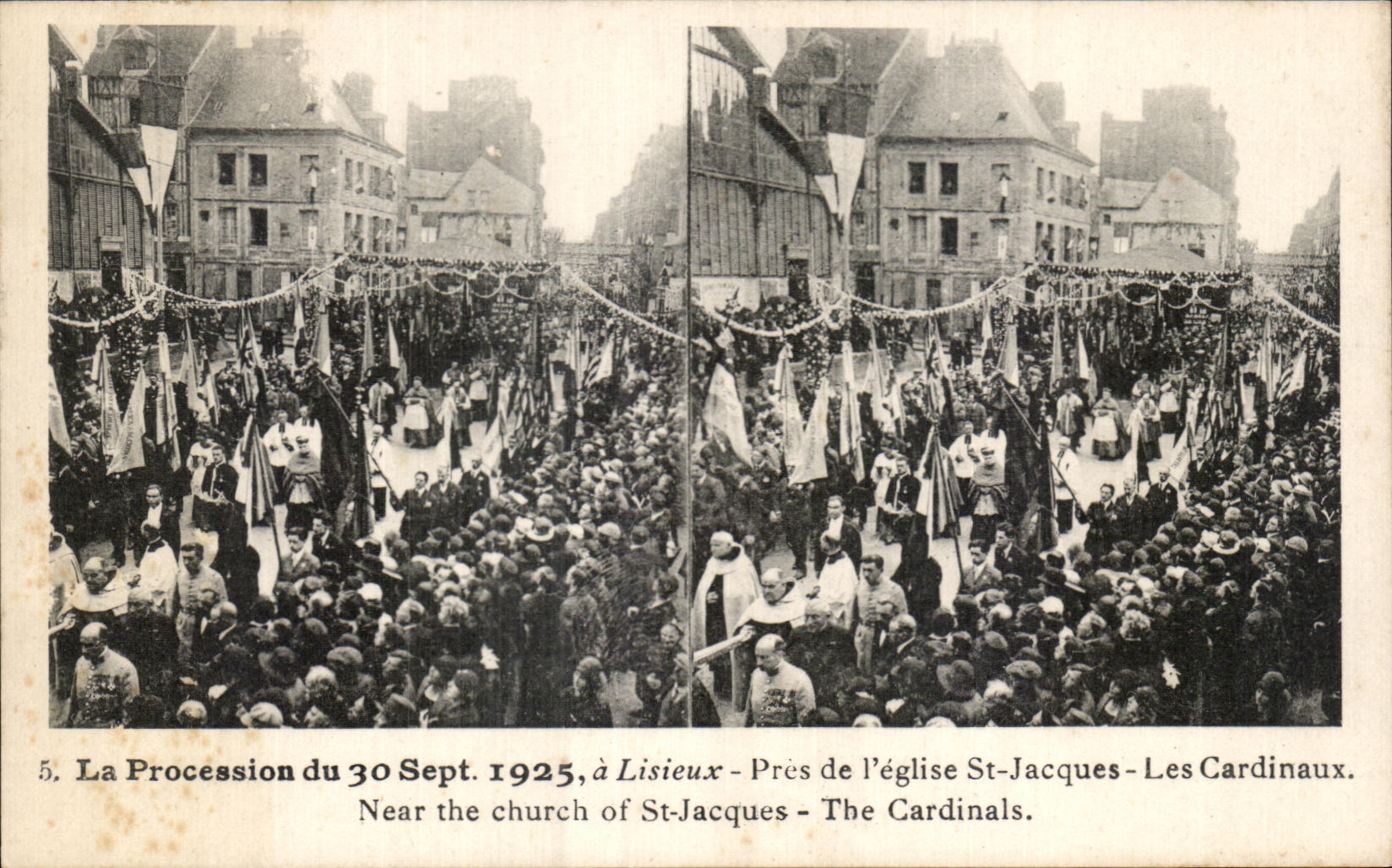 CPA the Procession of Lisieux Close to the church St Jacques the Cardinals Near the church off St Jacques September 30th 1925