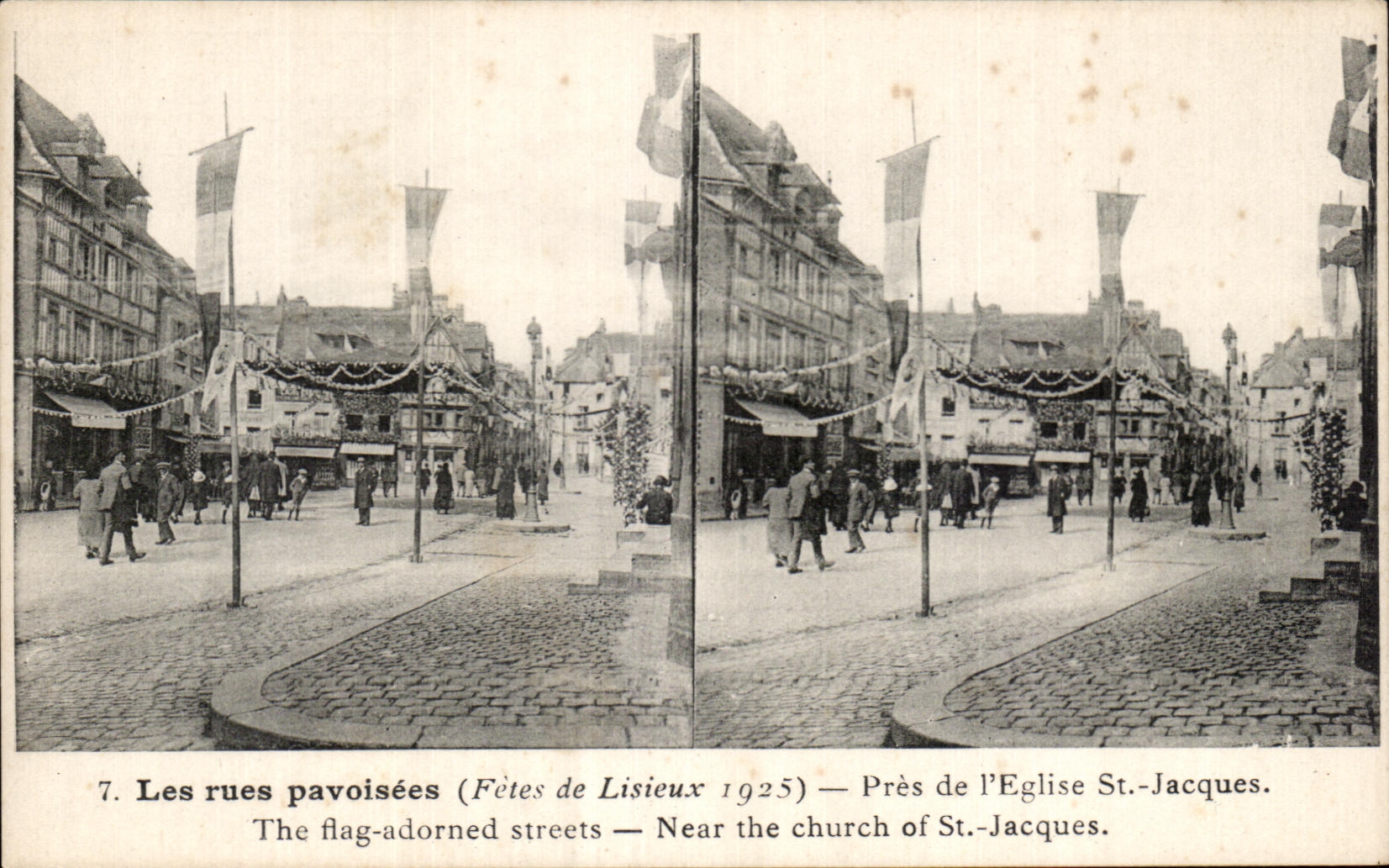 CPA the streets pavoisees Close to the Church St Jacques 245348