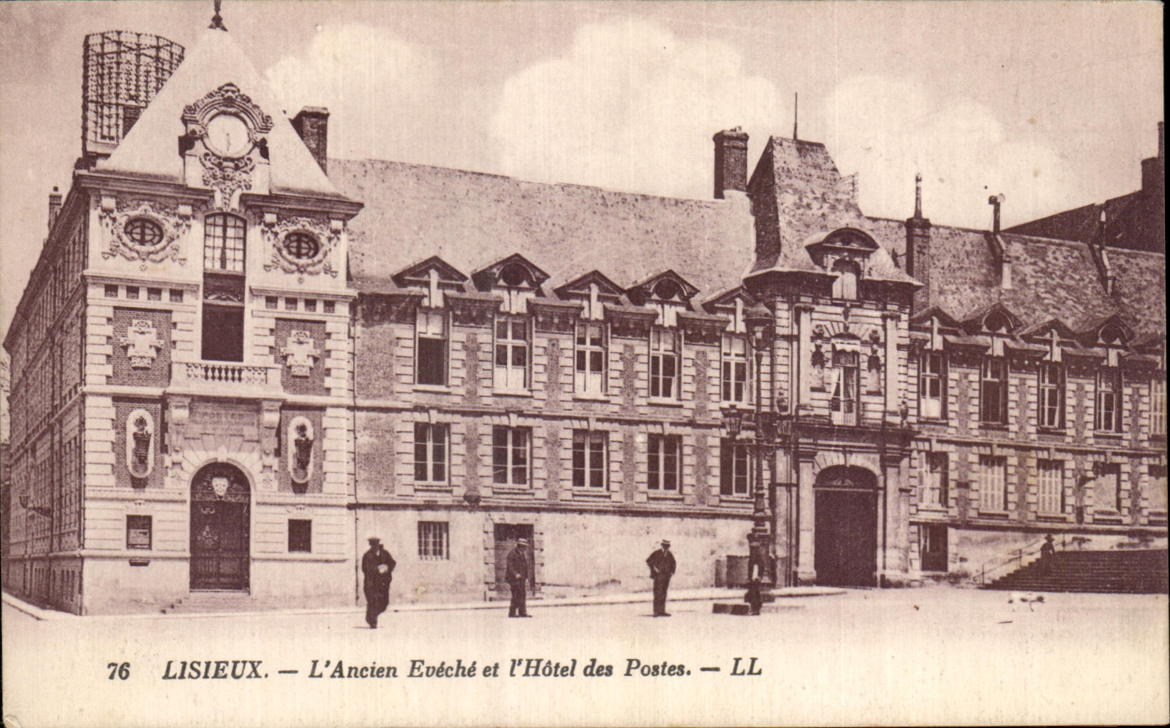 CPA Lisieux Old Eveche and the Post office building