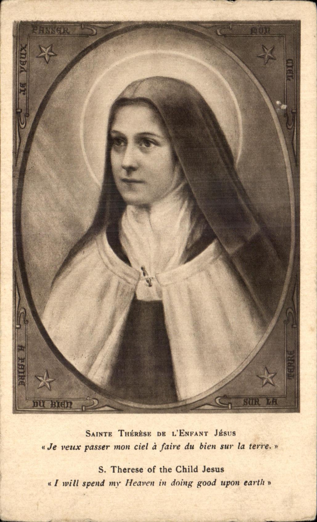 CPA Sainte Therese Of the Jesus Child I want to pass my sky has to make good on the ground Bernadette Lisieux
