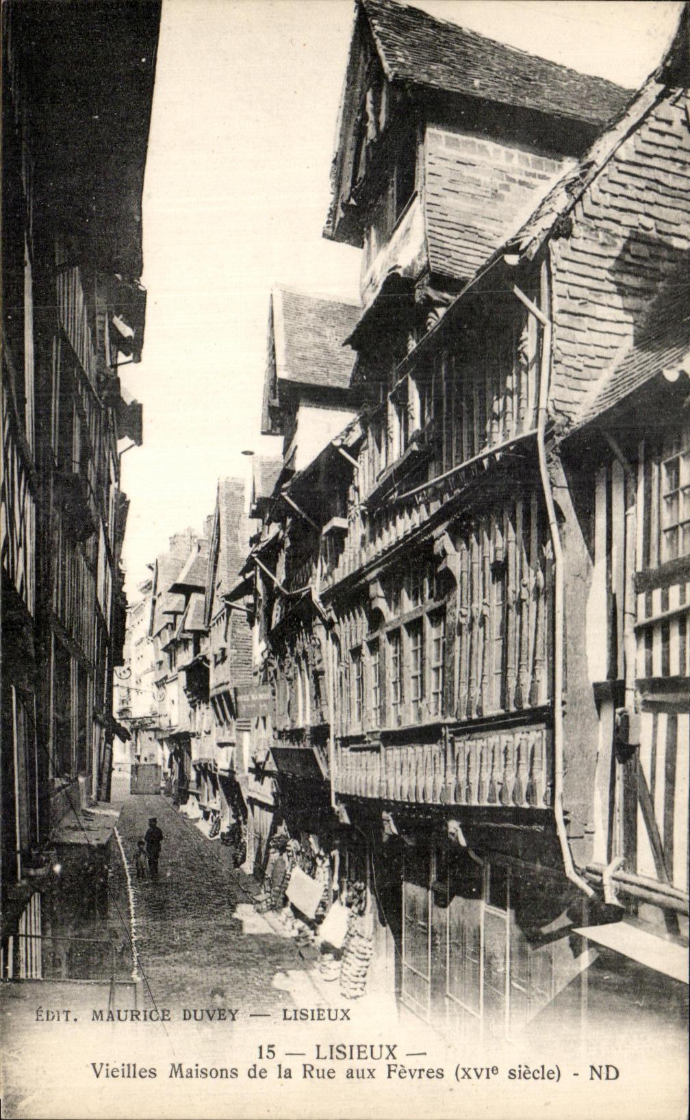 CPA Lisieux Maurice Duvey Old women Houses of the Street to the Boilermen