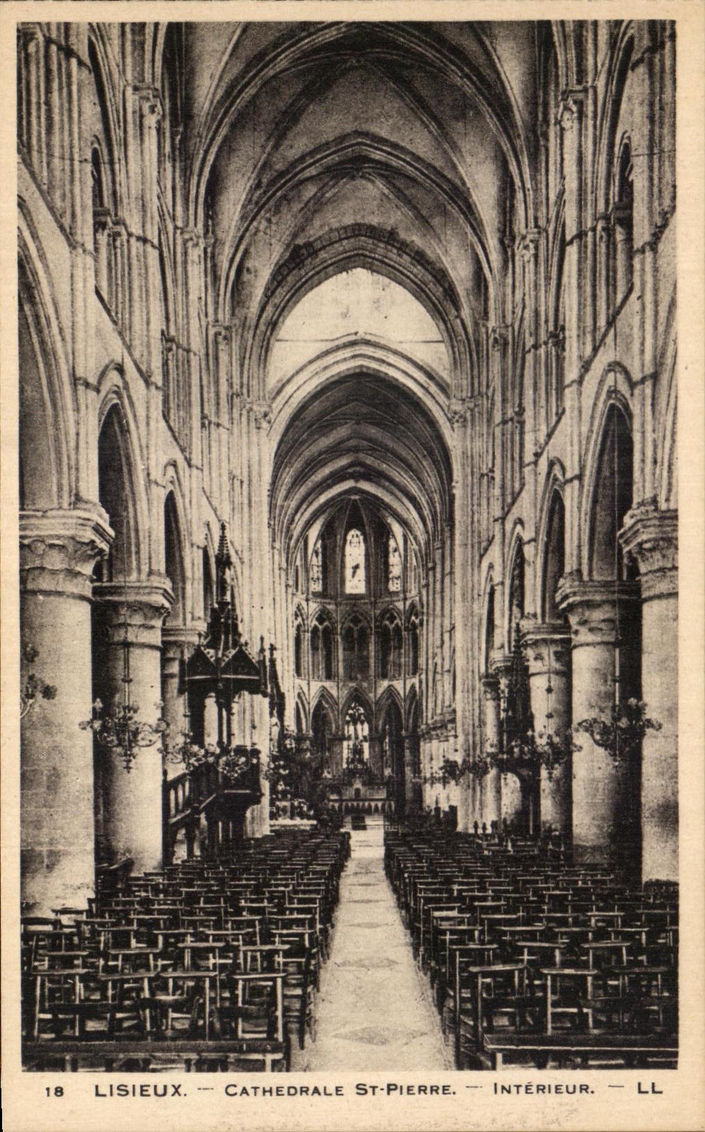 CPA Lisieux Cathedral St Interior Pierre