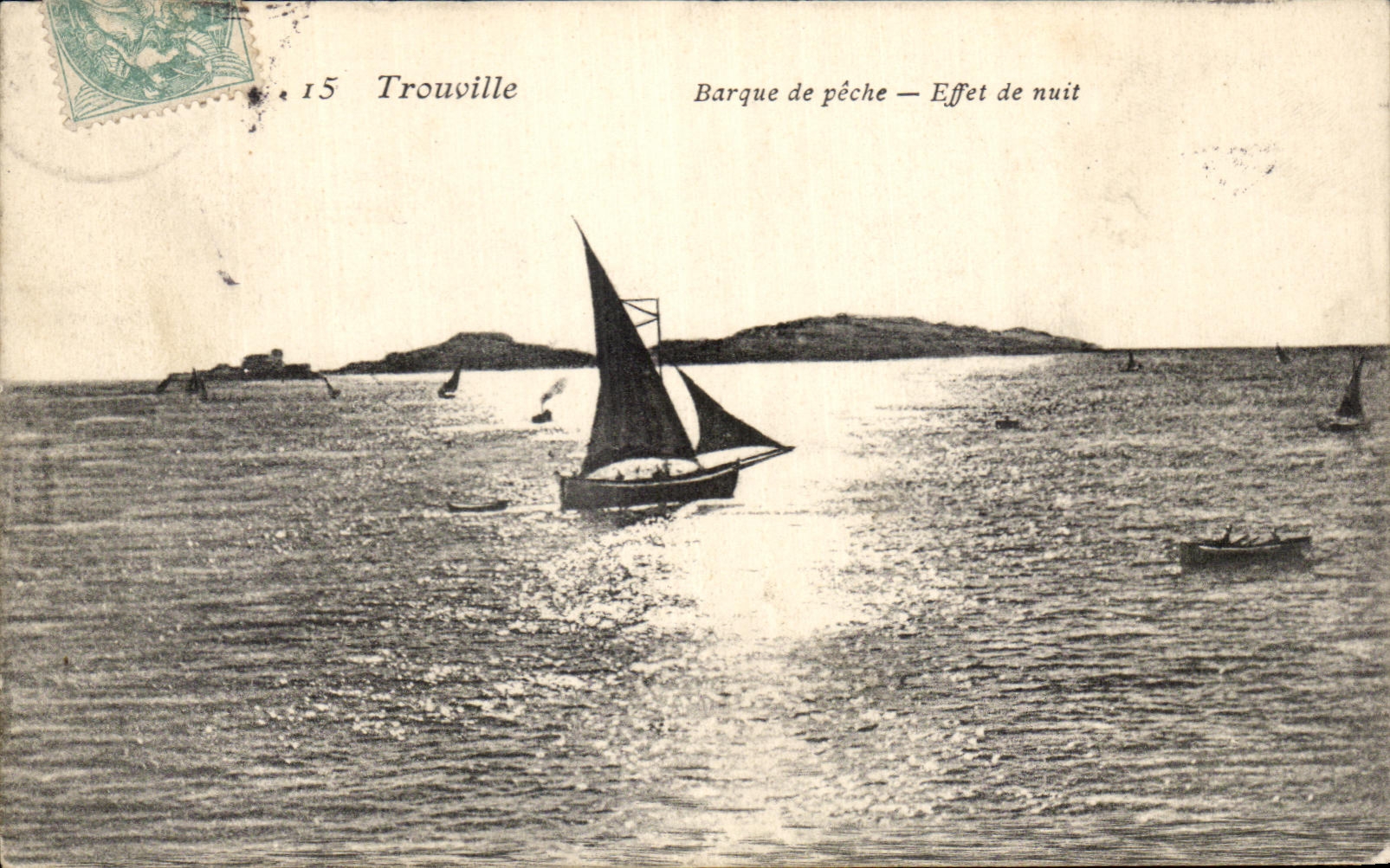 CPA Troucolle Barque De Fishes Effet De Nuit Boat