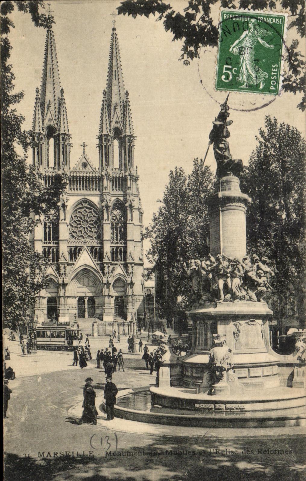 CPA Marseilles Monument of the mobiles of the church of Reform