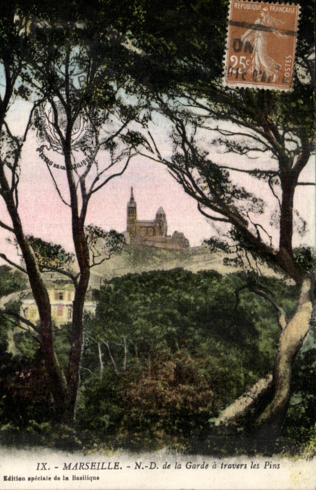 CPA Marseille De la Garde a Travers les pins 