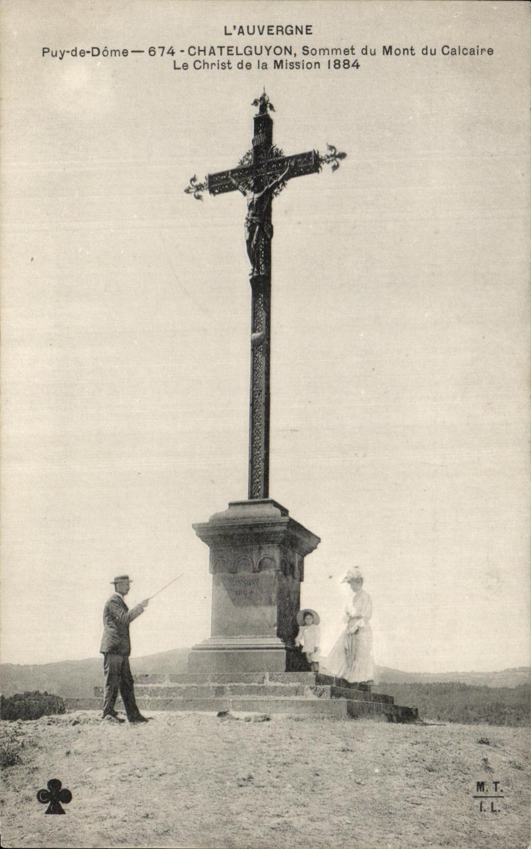 Cumbre de Chatelguyon de la boveda de CPA Auvergne Puy De del montaje de la piedra caliza el Cristo de la mision