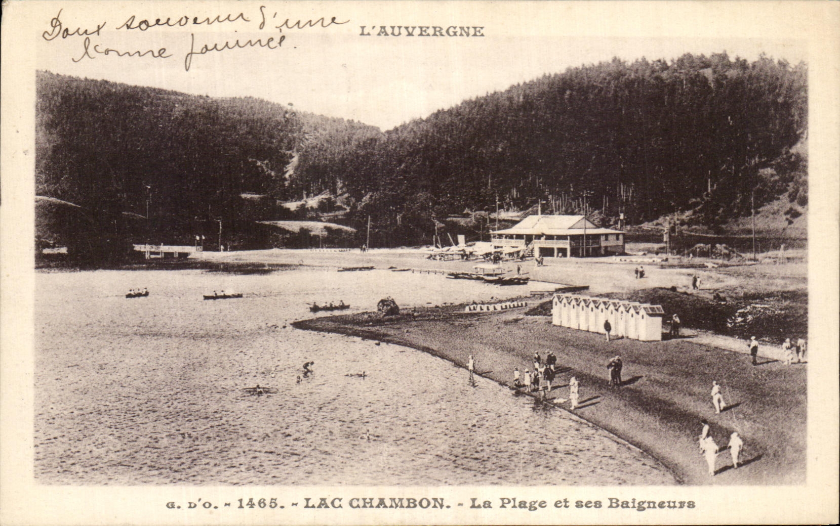 CPA Auvergne Lake Chambon the Beach and its Bathers