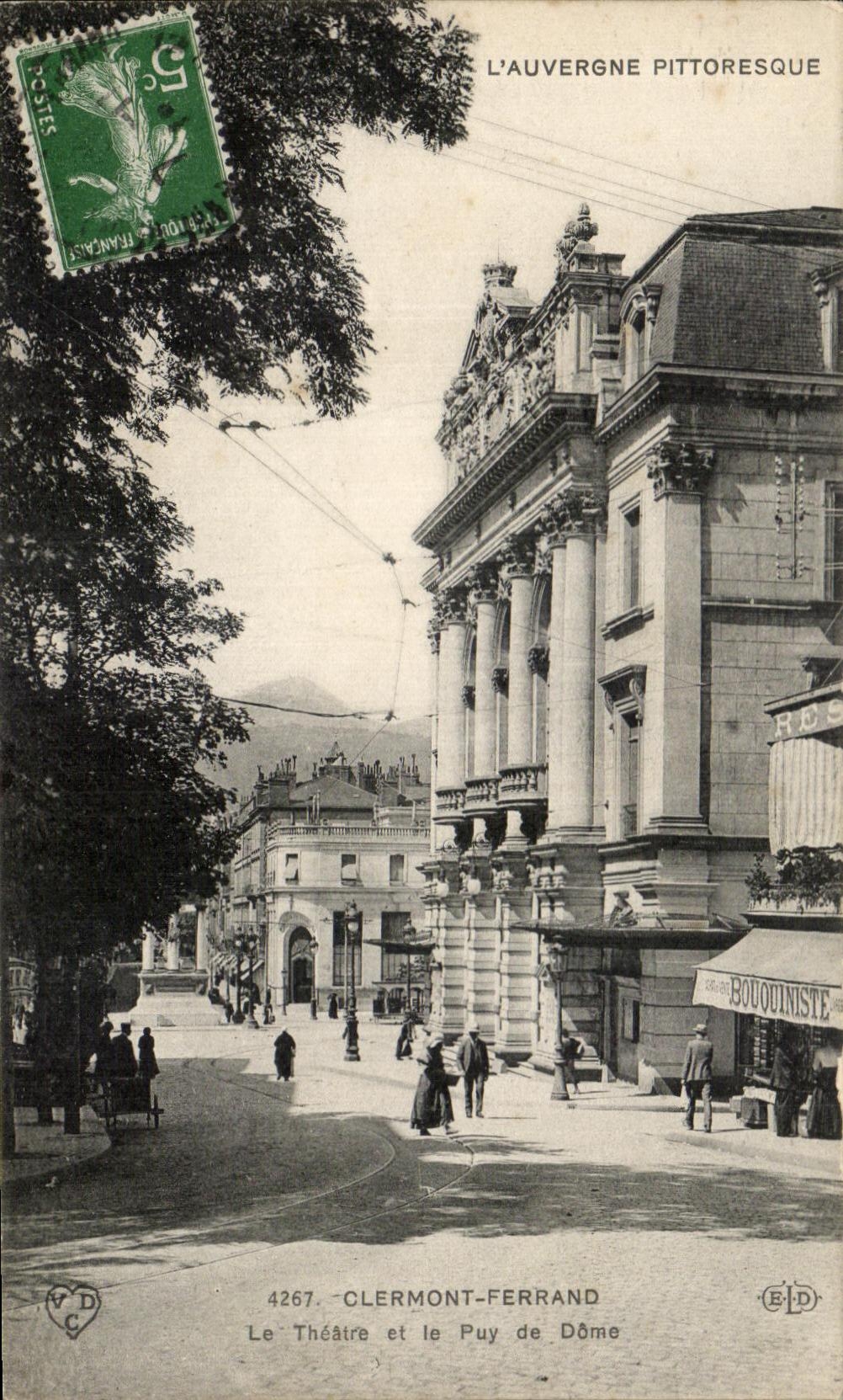 CPA Clermont Ferrand the Theater and Puy de Dome Bouqiniste