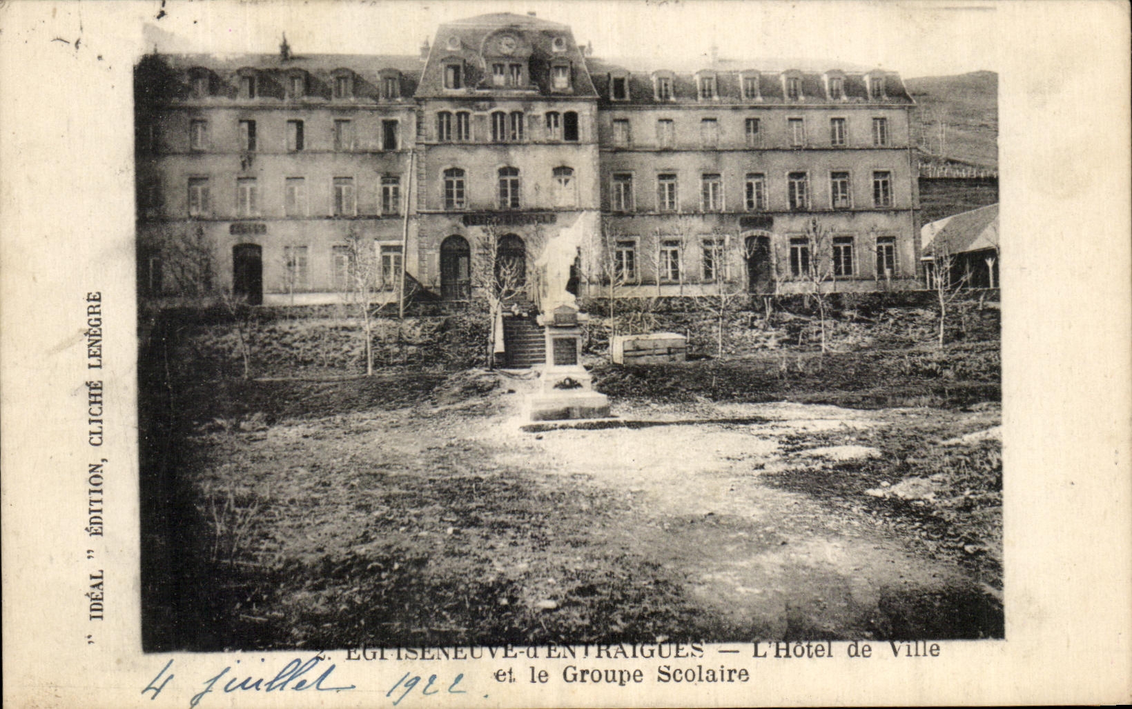 CPA Egliseneuve d' Entraigues the Town hall and the School complex