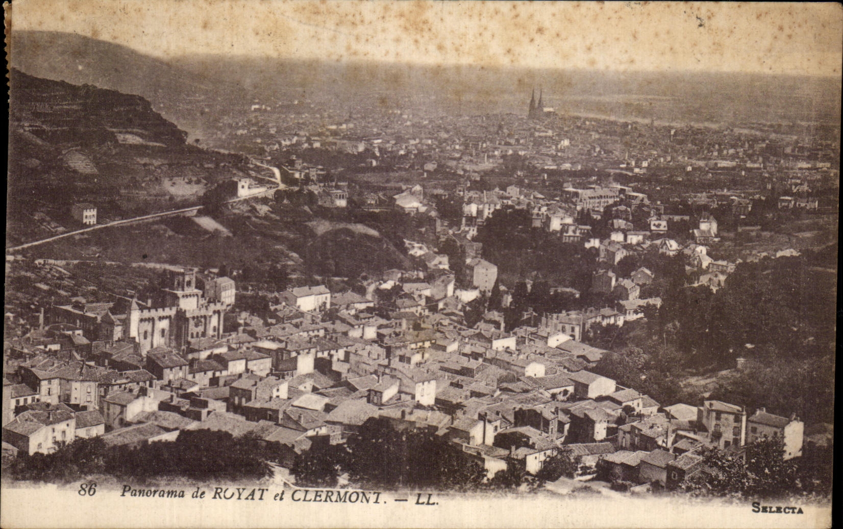 CPA Panorama of Royat and Clermont