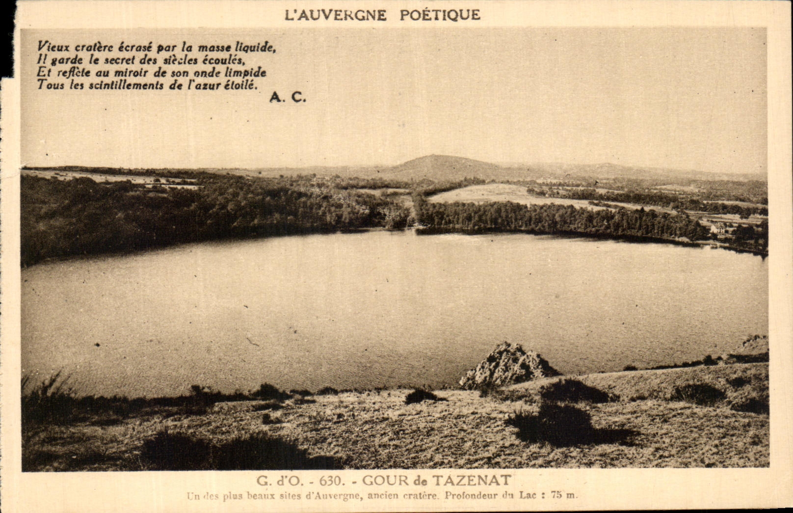 CPA Poetic Auvergne Gour de Tazenat